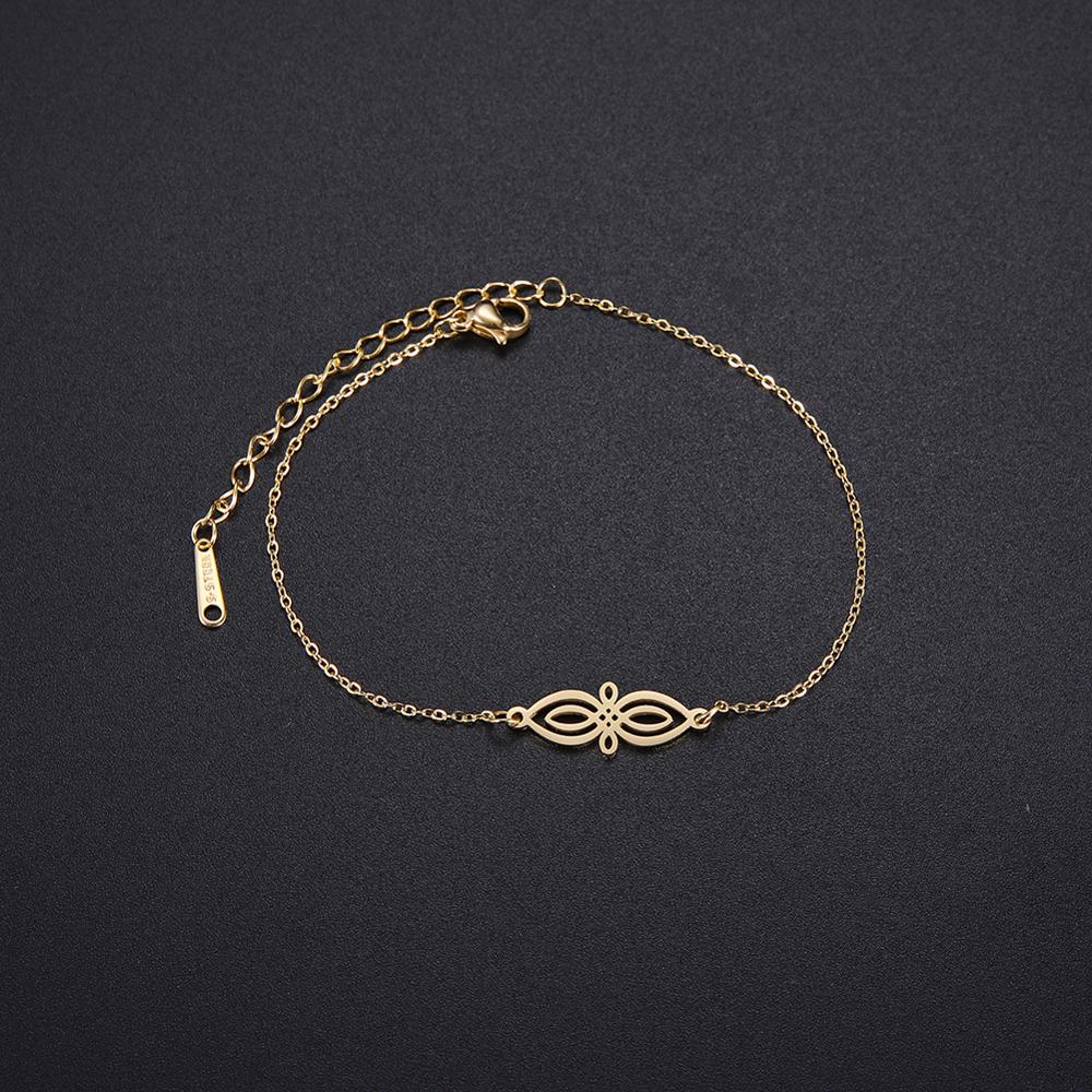 Skyrim Trendy Geometric Witch Celtics Knot Charm Bracelet Women Female Stainless Steel Witchcraft Chain Love Bangles Jewelry - my-magic-mirror