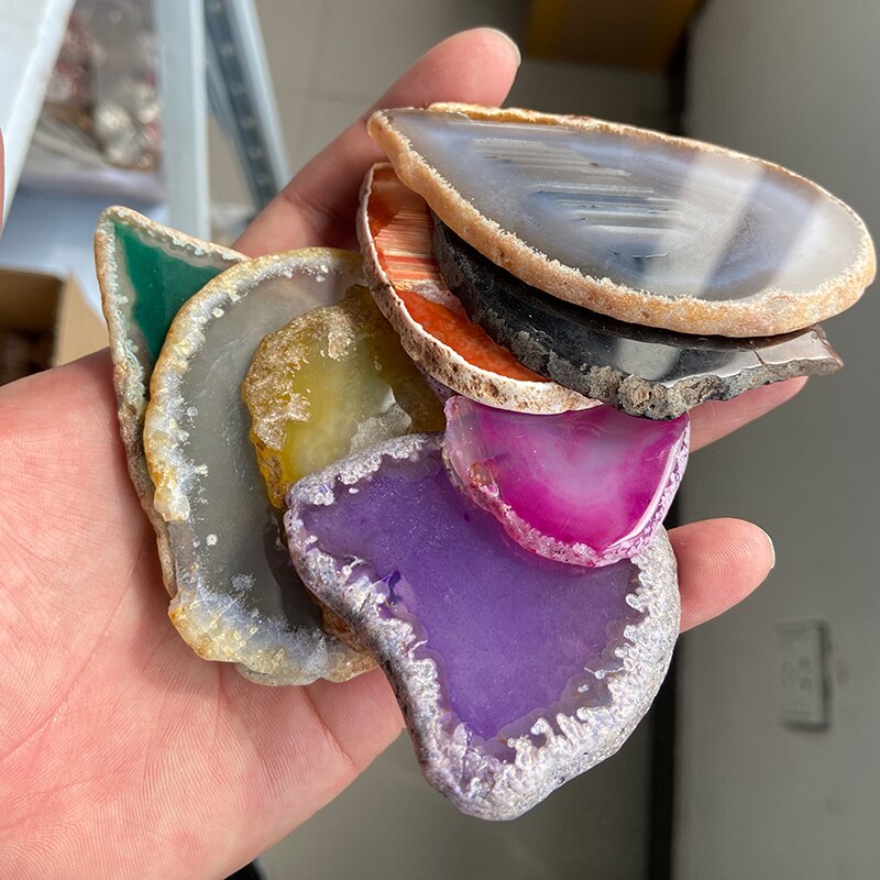 50-80mm Irregular Natural Onyx Agates Geode Slice No Hole Reiki Healing Chakra Stone For Home Decoration Finding Mineral Gifts - my-magic-mirror