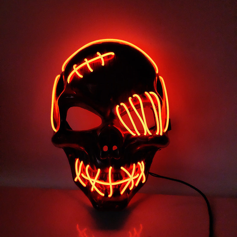 Scar One-eyed Pirate Mask Bloody Horror Cold Light Halloween Mask Led Glowing Mask