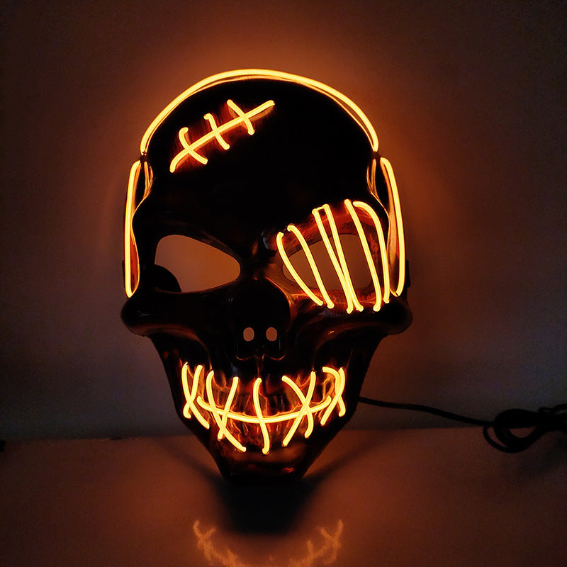 Scar One-eyed Pirate Mask Bloody Horror Cold Light Halloween Mask Led Glowing Mask