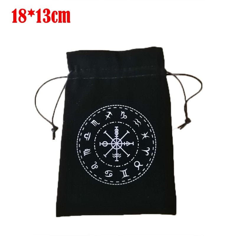 Velvet Moon Phase Tarots Oracle Cards Storage Bag Runes Constellation Witch Divination Accessories Jewelry Dice Bag - my-magic-mirror