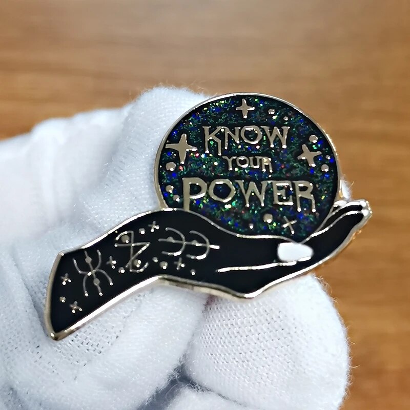 Know your power Girl gang magic brooch crystal ball badge Embrace your inner witch with this fabulous feminist pin! - my-magic-mirror