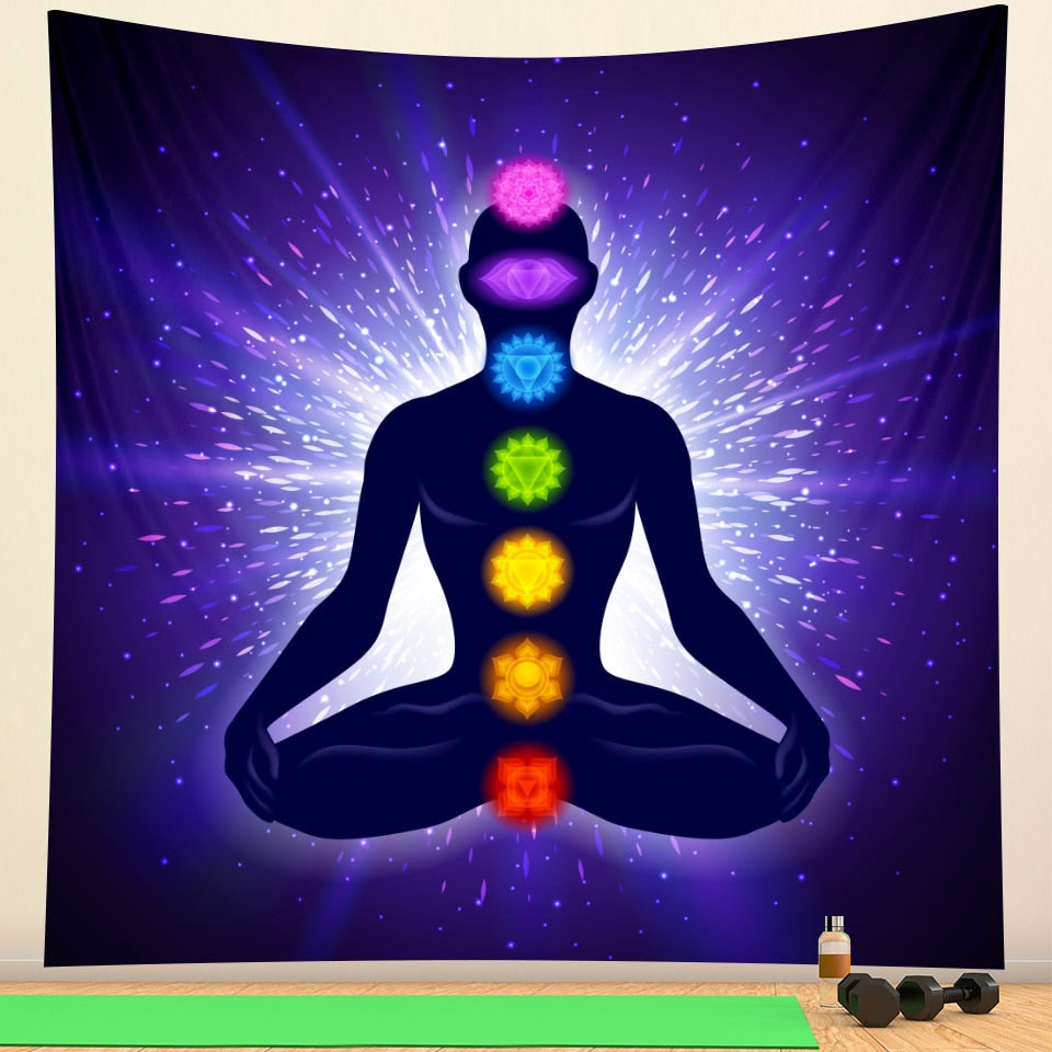 Indian Buddha meditation chakra tapestry wall decoration Mandala tapestry witchcraft Bohemian Hippie home decoration yoga mat - my-magic-mirror