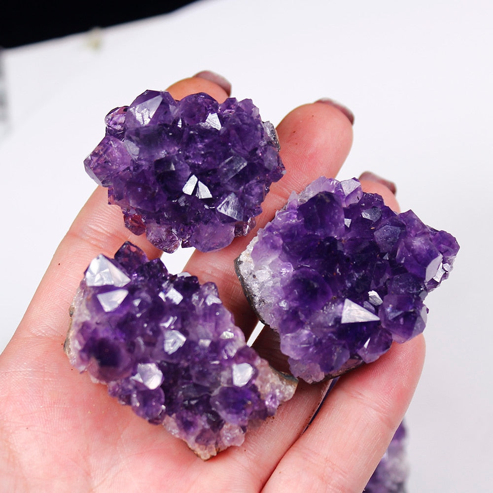 Natural Raw Amethyst Quartz Purple Crystal Cluster Healing Stones Specimen Home Decoration Crafts Decoration Ornament - my-magic-mirror