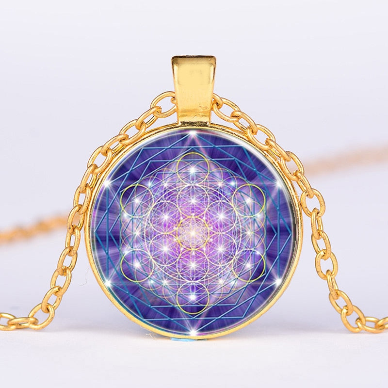 Greece Sacred Geometry Metatron Cube Necklace Chic Flower of Life Chakra Spiritual Pendant Necklace Magic Hexagram Choker - my-magic-mirror