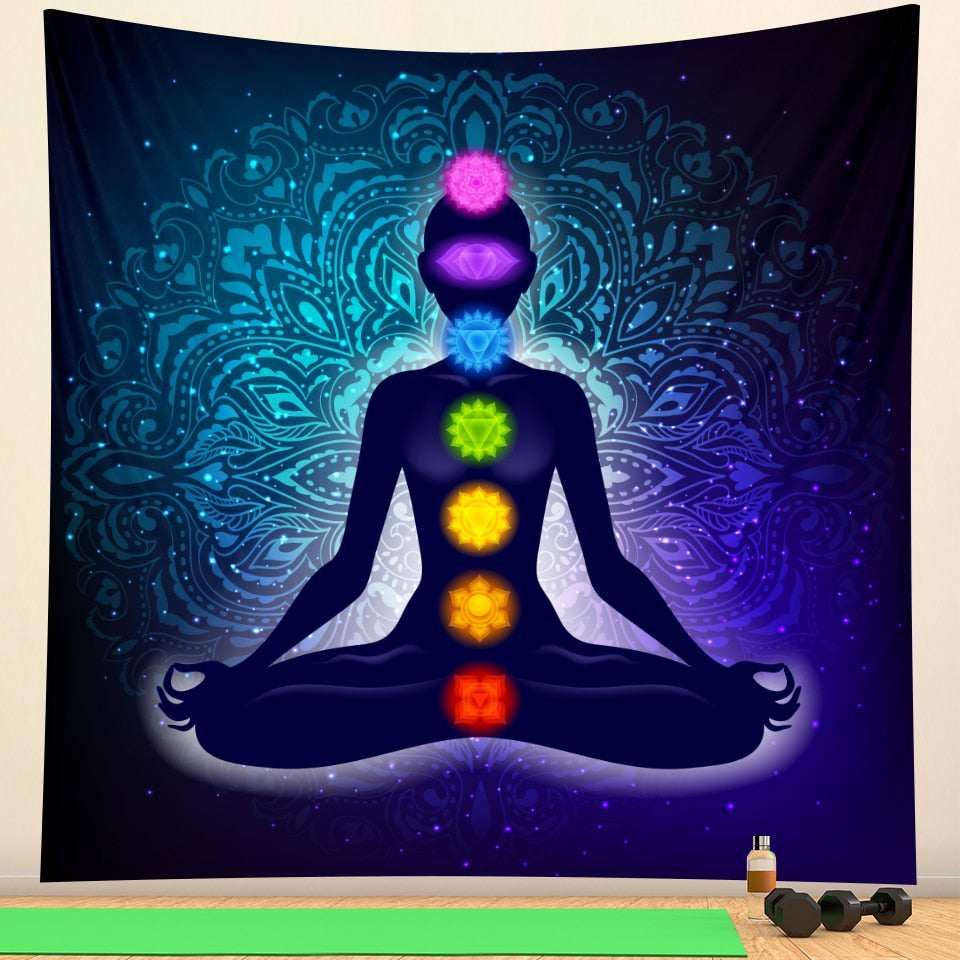 Indian Buddha meditation chakra tapestry wall decoration Mandala tapestry witchcraft Bohemian Hippie home decoration yoga mat - my-magic-mirror