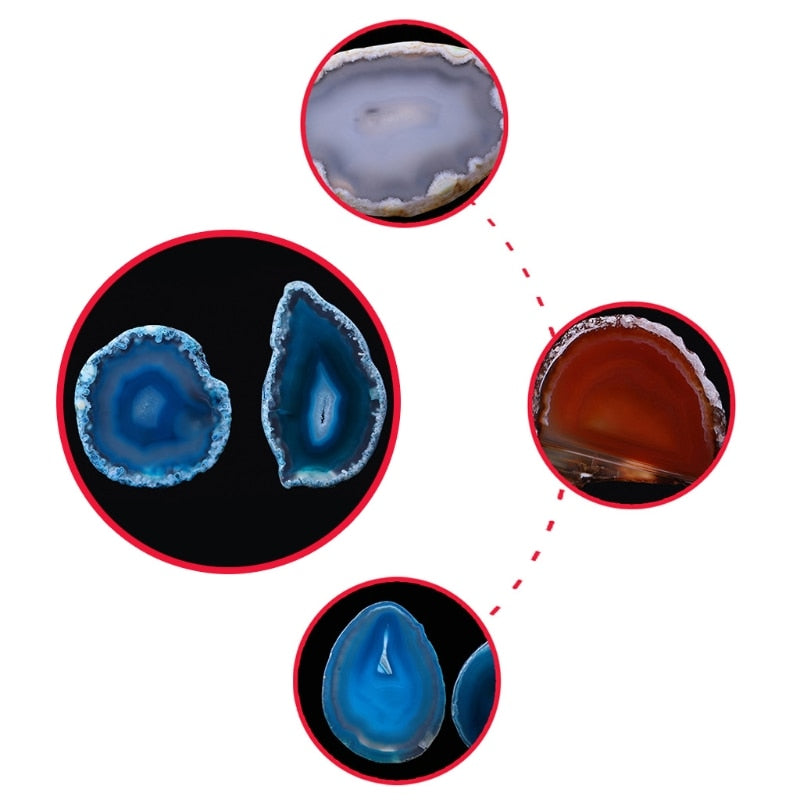 Natural Agate Geode Polished Irregular Crystal Slice Stone DIY Pendant Mineral Home Decoration - my-magic-mirror