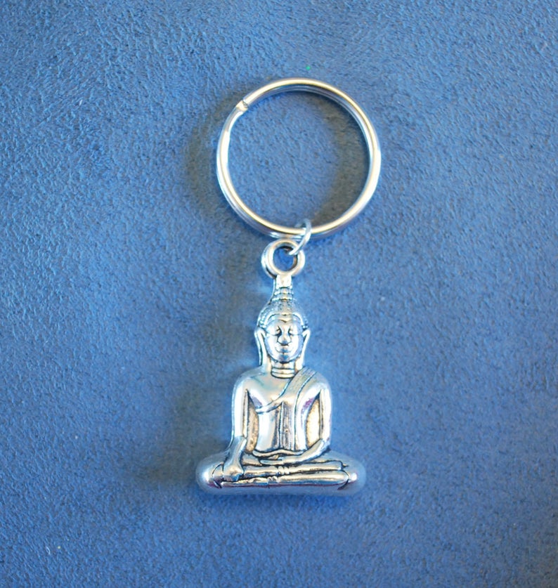 Meditating Buddha Keychain | Backpack Charm | Yoga Gift | Buddha Keychain | Om Key Chain | Chakra | Spiritual - my-magic-mirror