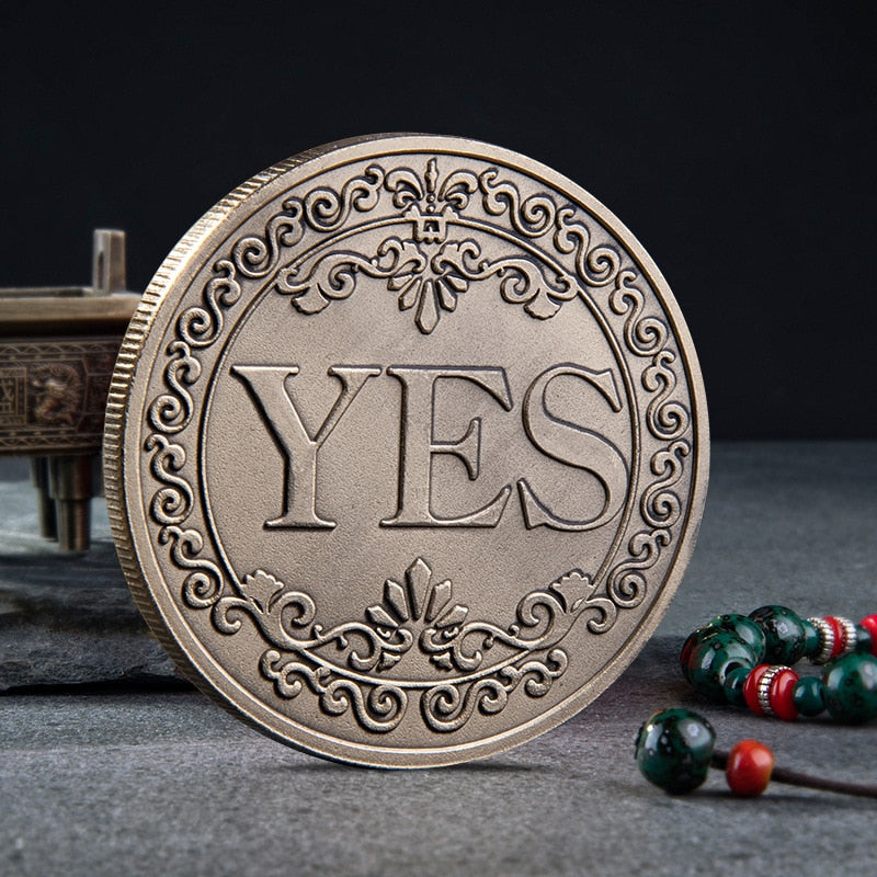 Yes or No Prediction Decision Coin Ouija All-Seeing Eye or Death Angel Gothic Copper Plated Coin Souvenir Commemorative Coin - my-magic-mirror