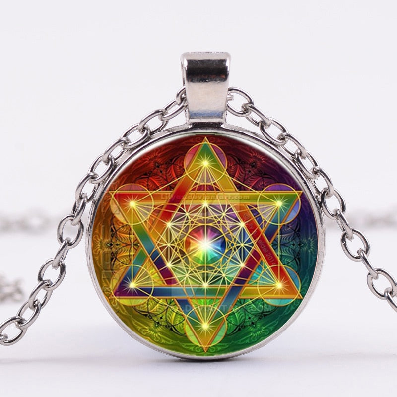 Greece Sacred Geometry Metatron Cube Necklace Chic Flower of Life Chakra Spiritual Pendant Necklace Magic Hexagram Choker - my-magic-mirror