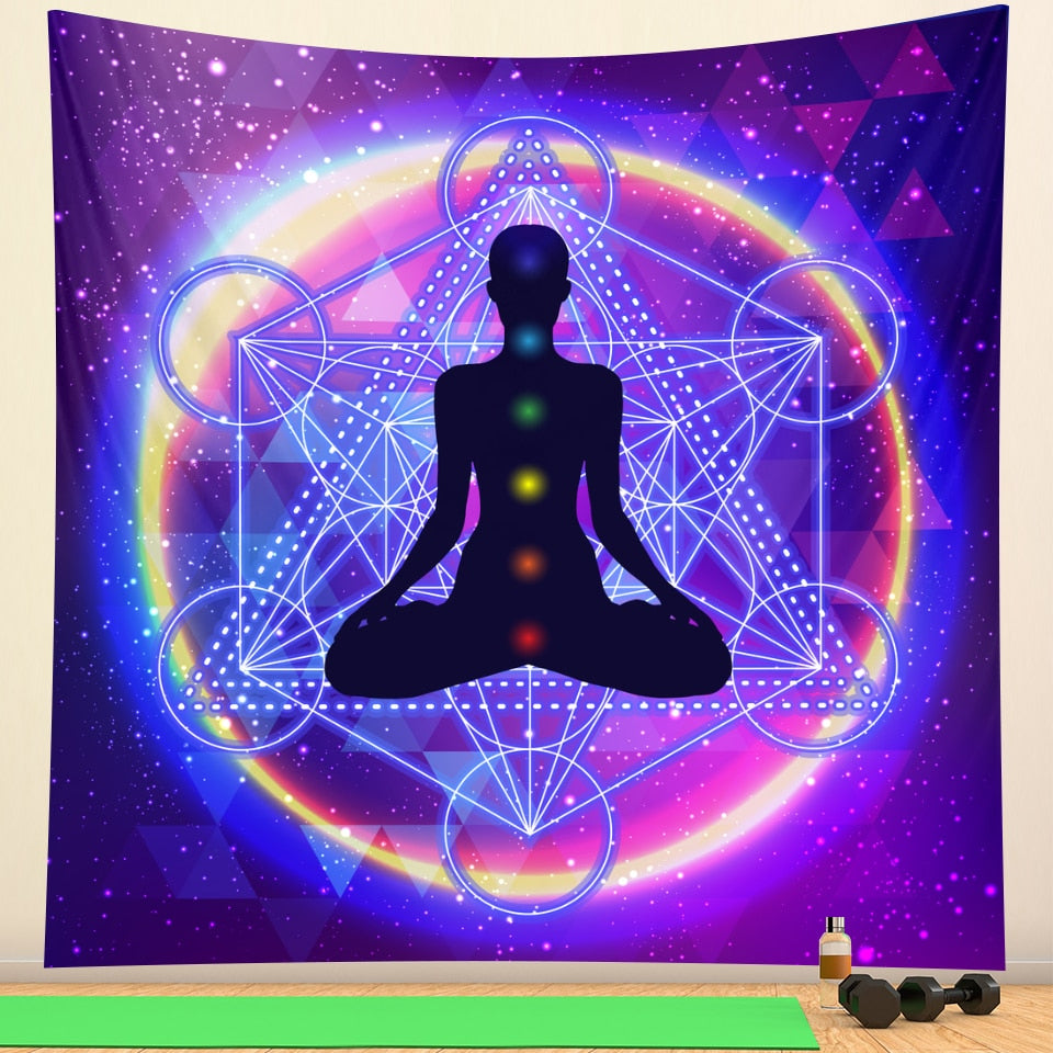 Indian Buddha meditation chakra tapestry wall decoration Mandala tapestry witchcraft Bohemian Hippie home decoration yoga mat - my-magic-mirror