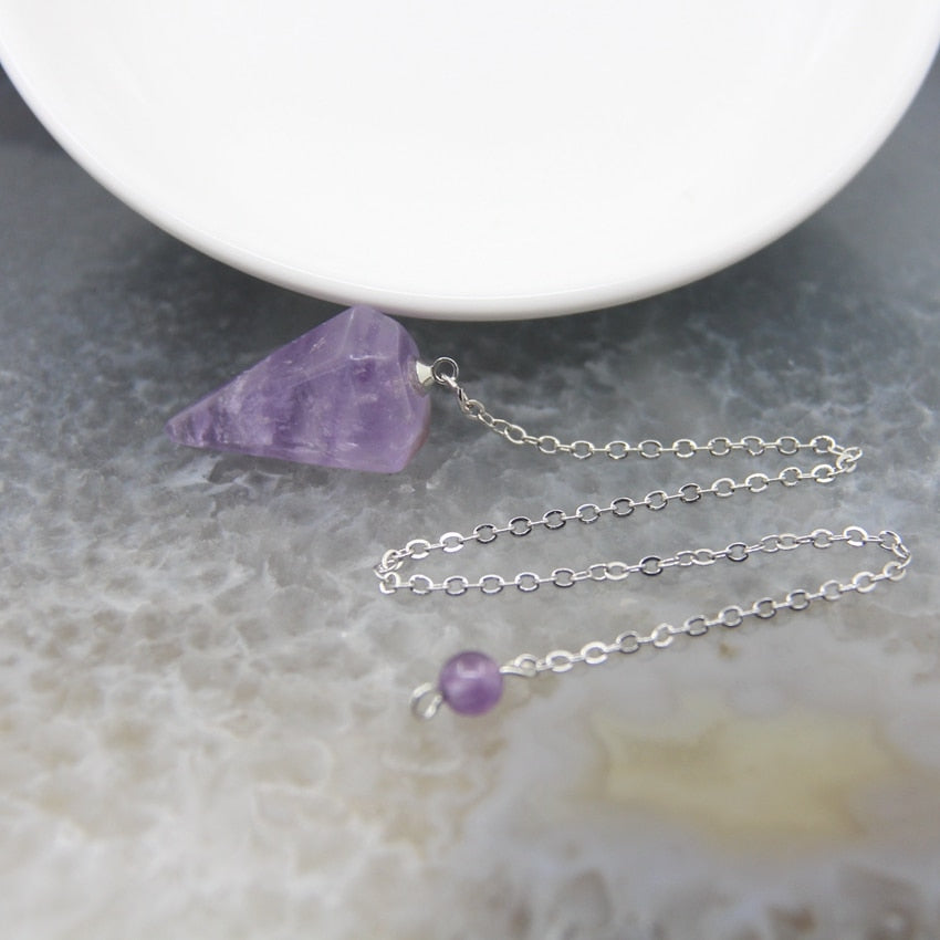 Natural Quartz Reiki Healing Pendulum,for Dowsing Spiritual Divination Cone Crystal Quartz Pendulos Small Size Necklace Jewelry - my-magic-mirror