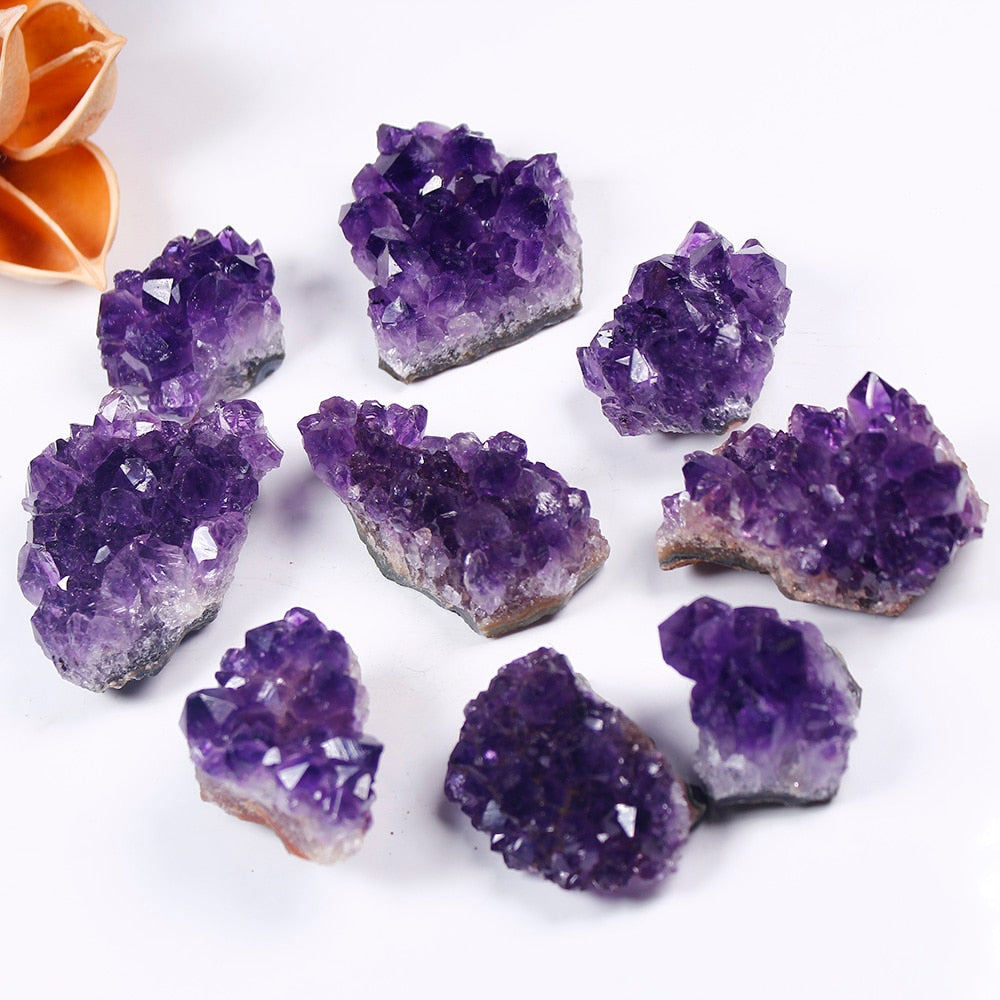 Natural Raw Amethyst Quartz Purple Crystal Cluster Healing Stones Specimen Home Decoration Crafts Decoration Ornament - my-magic-mirror