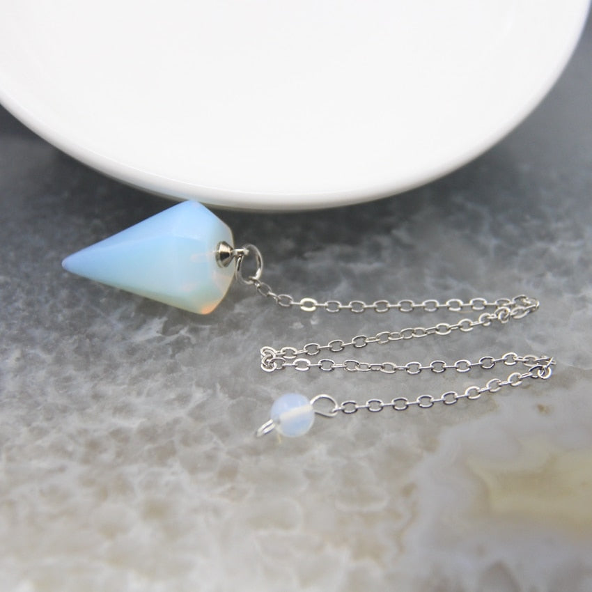 Natural Quartz Reiki Healing Pendulum,for Dowsing Spiritual Divination Cone Crystal Quartz Pendulos Small Size Necklace Jewelry - my-magic-mirror