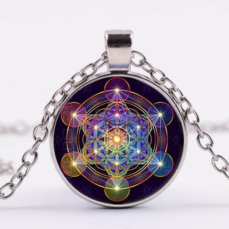 Greece Sacred Geometry Metatron Cube Necklace Chic Flower of Life Chakra Spiritual Pendant Necklace Magic Hexagram Choker - my-magic-mirror