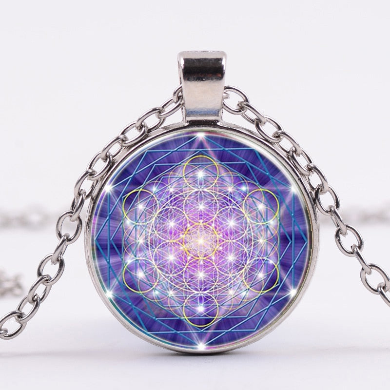 Greece Sacred Geometry Metatron Cube Necklace Chic Flower of Life Chakra Spiritual Pendant Necklace Magic Hexagram Choker - my-magic-mirror