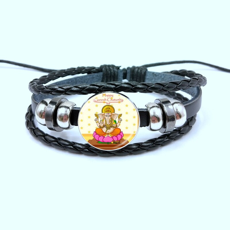 Lord Ganesh Ganesha bracelet God of Fortune Pendant Hindu Elephant bracelet Buddha Meditation Spiritual Jewelry bracelet - my-magic-mirror