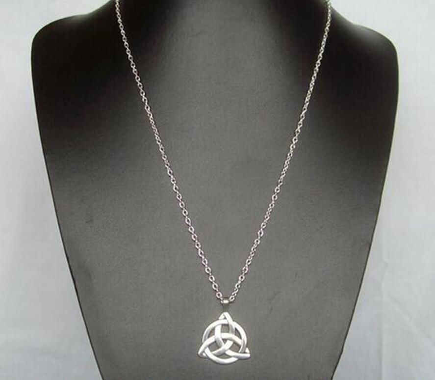 Triquetra Trinity Knot Chain Necklace Jewelry DIY 60cm Long Necklace fashion Pagan Protection Spiritual Necklaces DIY Gift - my-magic-mirror