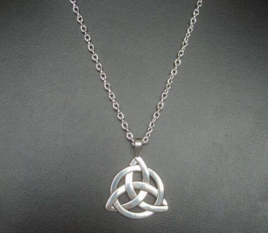 Triquetra Trinity Knot Chain Necklace Jewelry DIY 60cm Long Necklace fashion Pagan Protection Spiritual Necklaces DIY Gift - my-magic-mirror