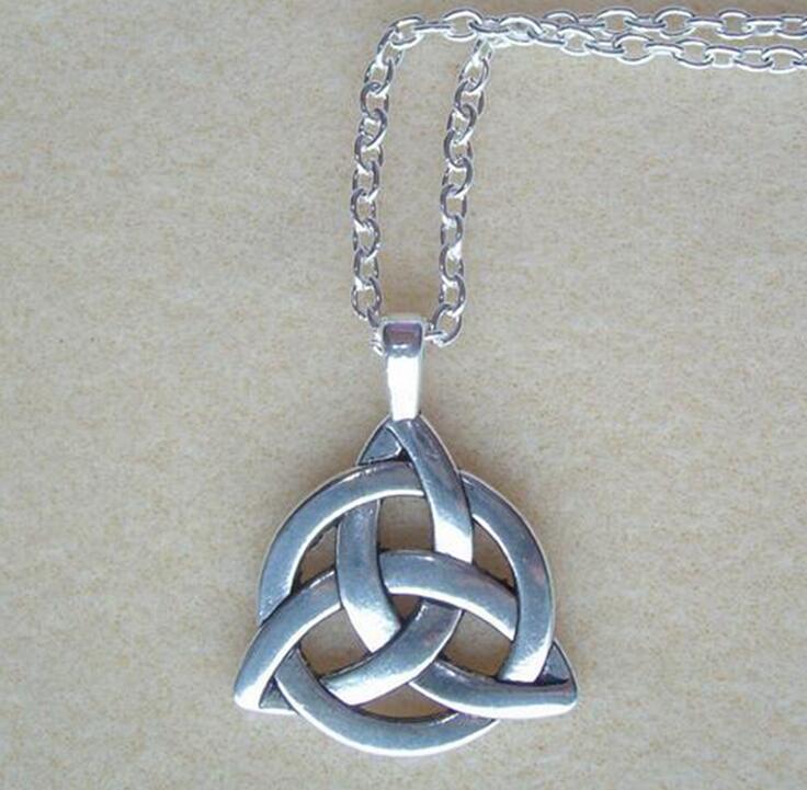 Triquetra Trinity Knot Chain Necklace Jewelry DIY 60cm Long Necklace fashion Pagan Protection Spiritual Necklaces DIY Gift - my-magic-mirror