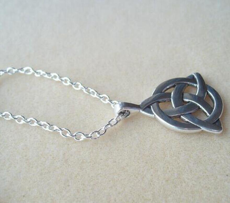 Triquetra Trinity Knot Chain Necklace Jewelry DIY 60cm Long Necklace fashion Pagan Protection Spiritual Necklaces DIY Gift - my-magic-mirror