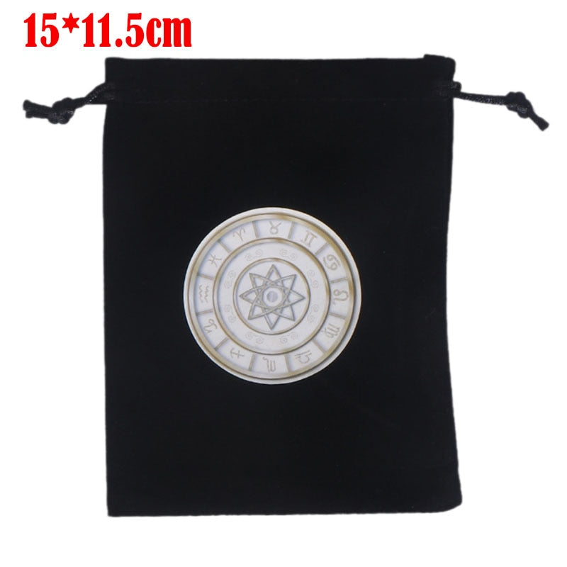 Velvet Moon Phase Tarots Oracle Cards Storage Bag Runes Constellation Witch Divination Accessories Jewelry Dice Bag - my-magic-mirror