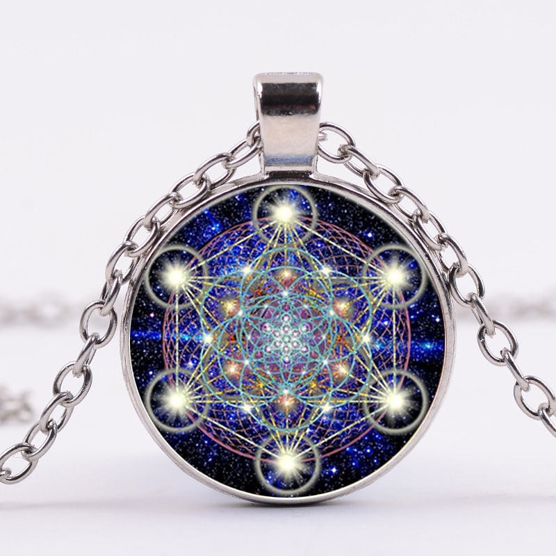 Greece Sacred Geometry Metatron Cube Necklace Chic Flower of Life Chakra Spiritual Pendant Necklace Magic Hexagram Choker - my-magic-mirror