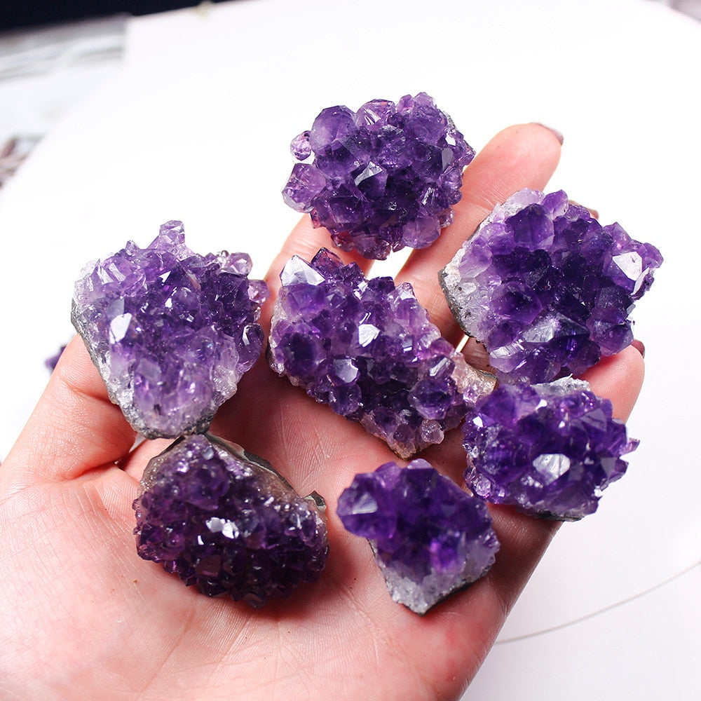 Natural Raw Amethyst Quartz Purple Crystal Cluster Healing Stones Specimen Home Decoration Crafts Decoration Ornament - my-magic-mirror