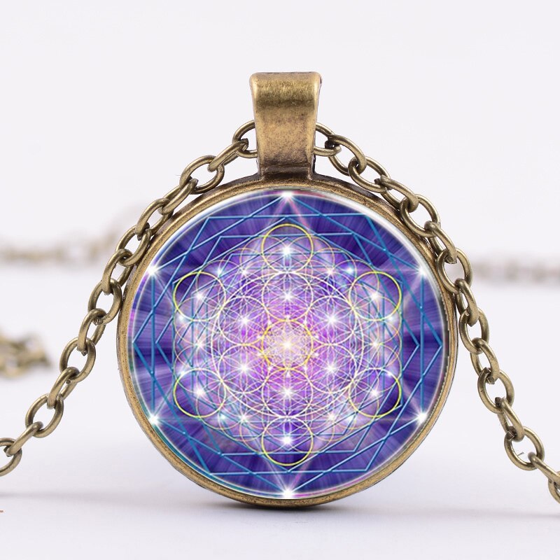 Greece Sacred Geometry Metatron Cube Necklace Chic Flower of Life Chakra Spiritual Pendant Necklace Magic Hexagram Choker - my-magic-mirror