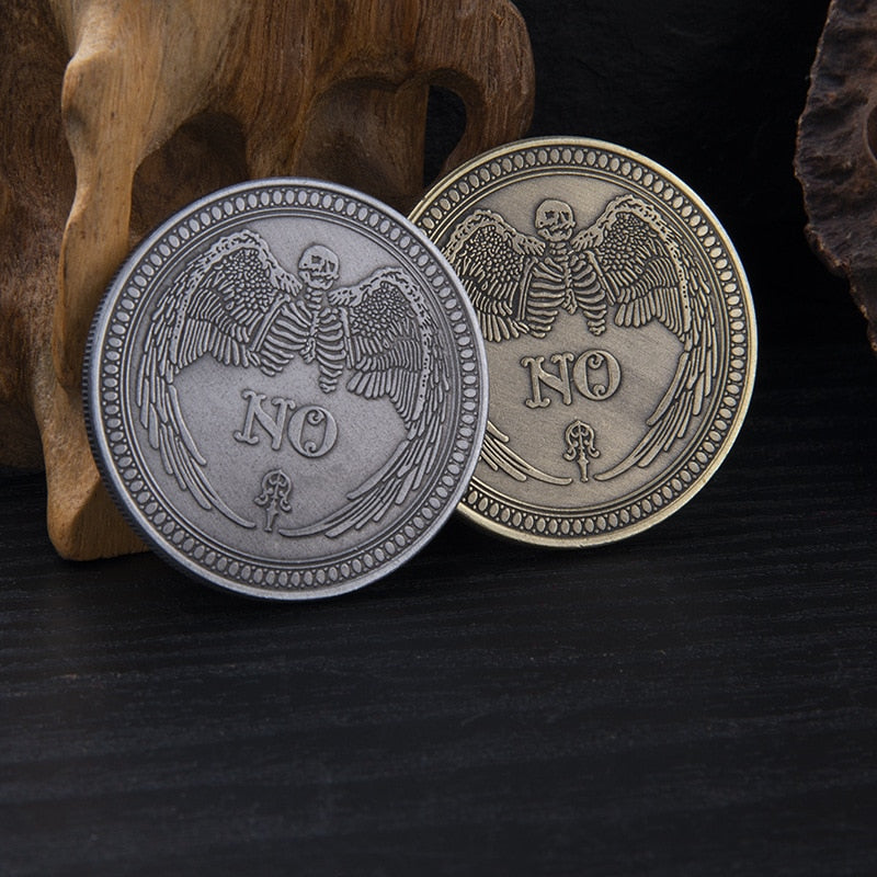 Yes or No Prediction Decision Coin Ouija All-Seeing Eye or Death Angel Gothic Copper Plated Coin Souvenir Commemorative Coin - my-magic-mirror