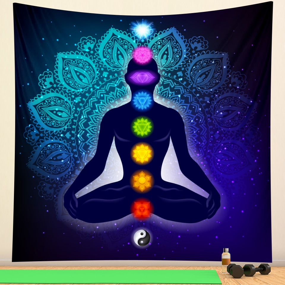 Indian Buddha meditation chakra tapestry wall decoration Mandala tapestry witchcraft Bohemian Hippie home decoration yoga mat - my-magic-mirror