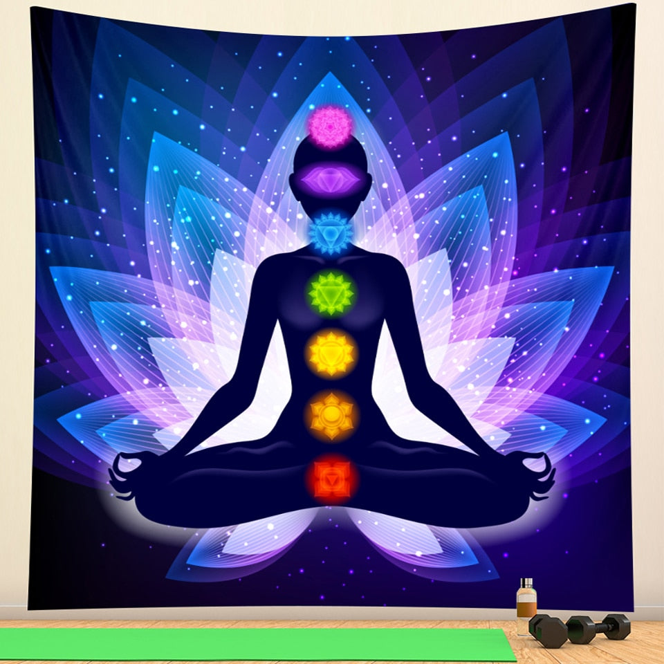 Indian Buddha meditation chakra tapestry wall decoration Mandala tapestry witchcraft Bohemian Hippie home decoration yoga mat - my-magic-mirror