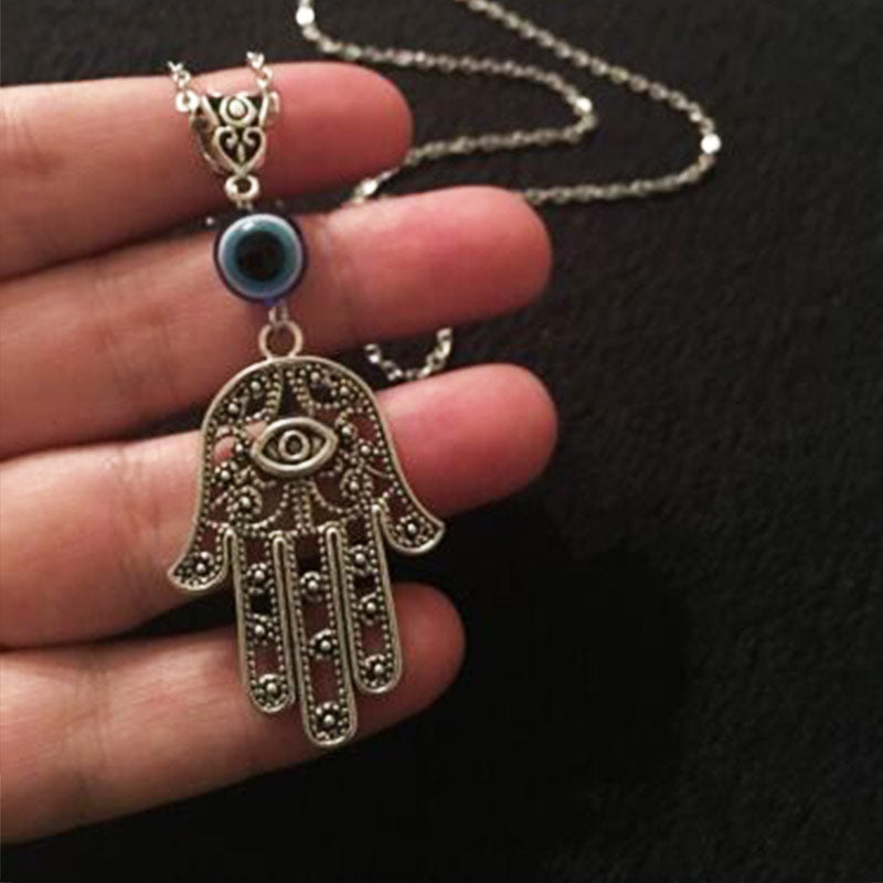 Hamsa Hand Necklace 18 Inch Hand of Fatima Spiritual Yoga Buddha Evil Eye Pendant Witch Jewelry Women Gift Necklaces Jewelry - my-magic-mirror