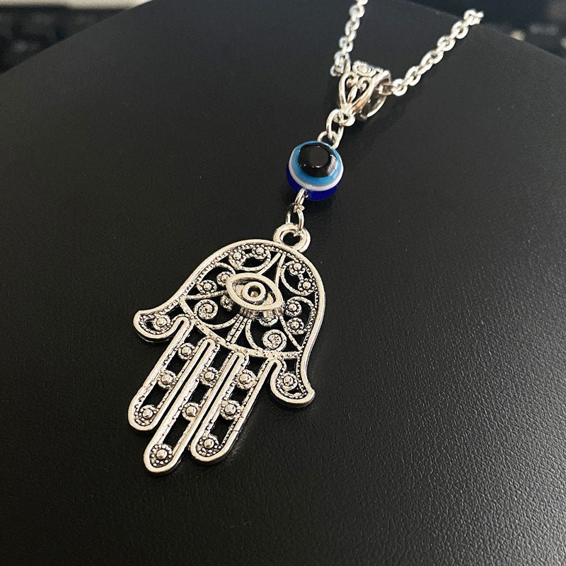 Hamsa Hand Necklace 18 Inch Hand of Fatima Spiritual Yoga Buddha Evil Eye Pendant Witch Jewelry Women Gift Necklaces Jewelry - my-magic-mirror