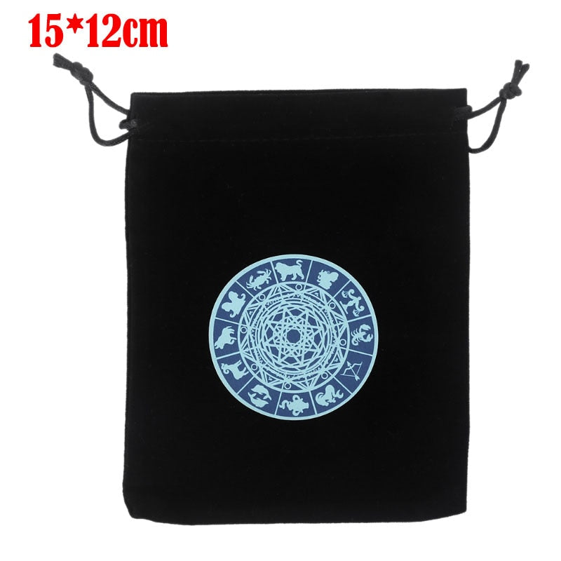 Velvet Moon Phase Tarots Oracle Cards Storage Bag Runes Constellation Witch Divination Accessories Jewelry Dice Bag - my-magic-mirror