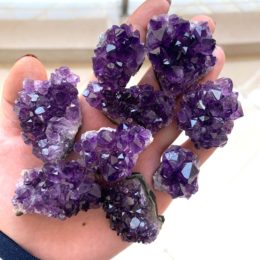 Natural Raw Amethyst Quartz Purple Crystal Cluster Healing Stones Specimen Home Decoration Crafts Decoration Ornament - my-magic-mirror