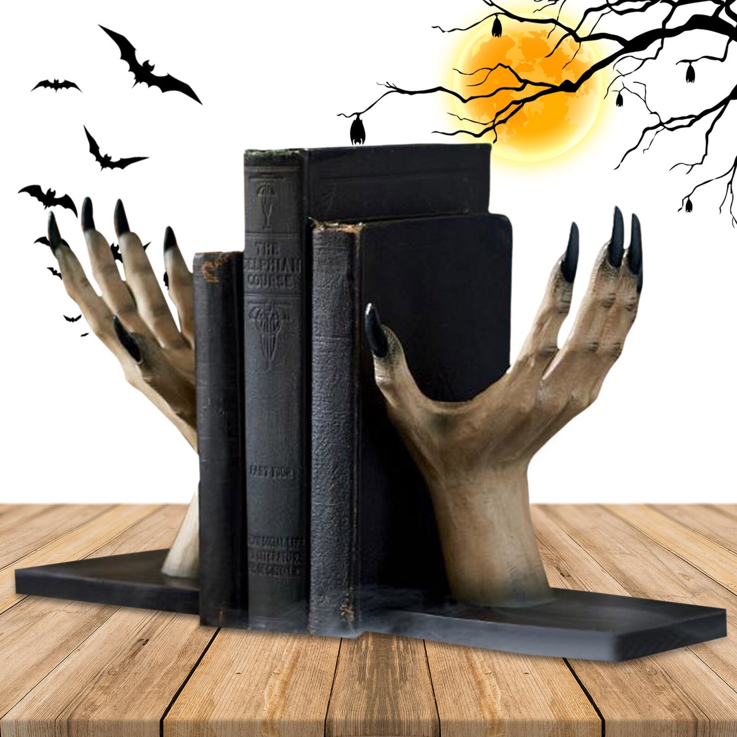 Halloween Witch Hand Holder Halloween Party Resin Table Book End Decoration For Shelves Witch Hand Stand Bookends - my-magic-mirror