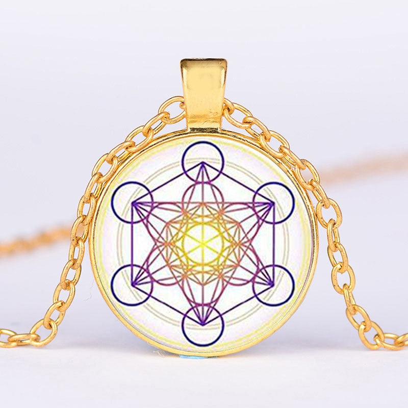 Greece Sacred Geometry Metatron Cube Necklace Chic Flower of Life Chakra Spiritual Pendant Necklace Magic Hexagram Choker - my-magic-mirror