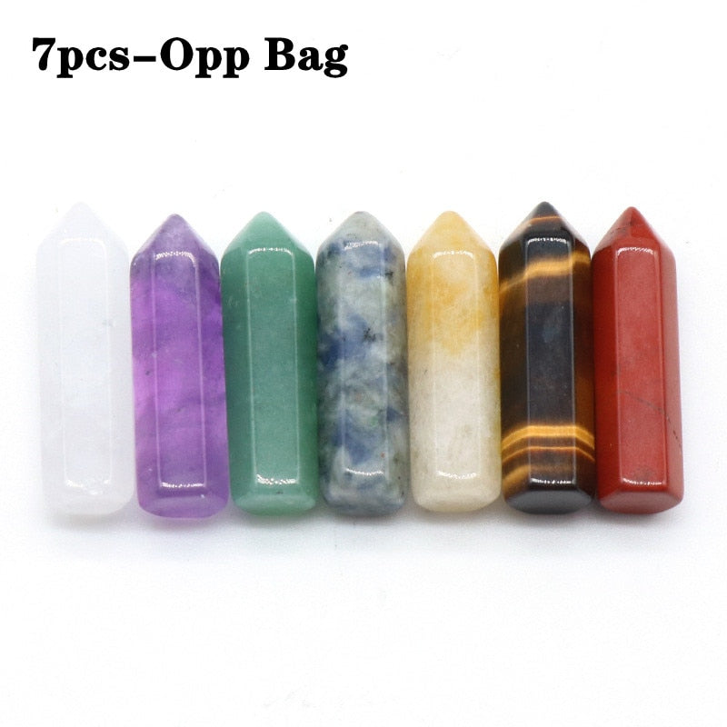 14PCS Natural Stone Set 7 Chakra Reiki Healing Stone Quartz Mineral Ornament Healing Gemstone Home Decoration Craft Stones Gifts - my-magic-mirror