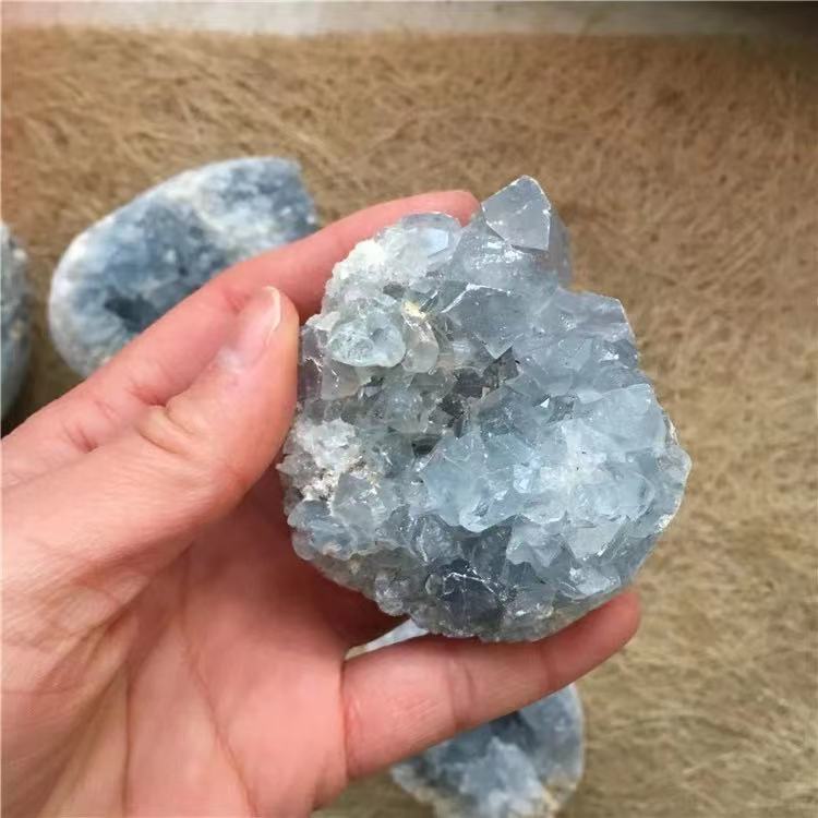 Natural Blue Celestite Crystal Cluster Mineral Specimen For Decoration - my-magic-mirror