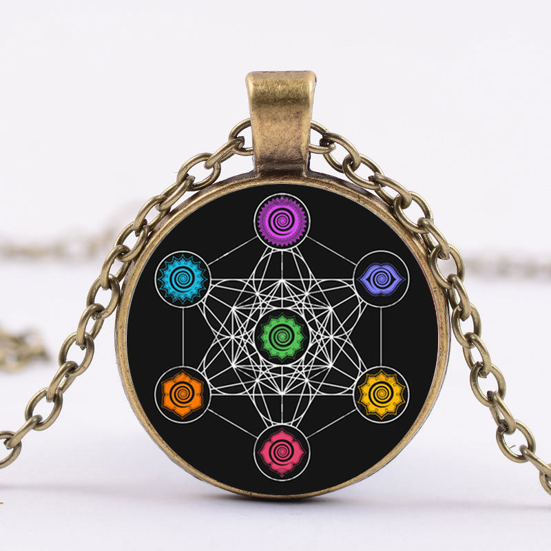 Greece Sacred Geometry Metatron Cube Necklace Chic Flower of Life Chakra Spiritual Pendant Necklace Magic Hexagram Choker - my-magic-mirror