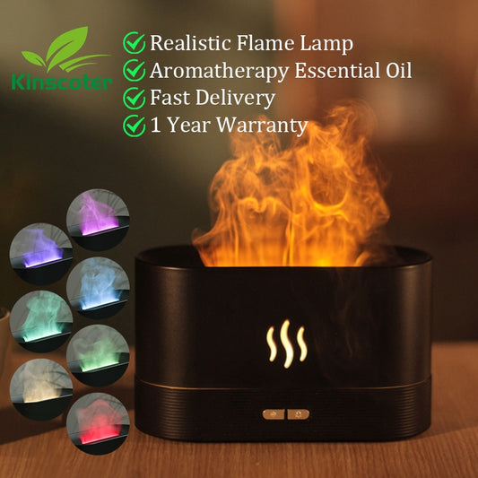 Kinscoter Aroma Diffuser Air Humidifier Ultrasonic Cool Mist Maker Fogger Led Essential Oil Flame Lamp Difusor - my-magic-mirror