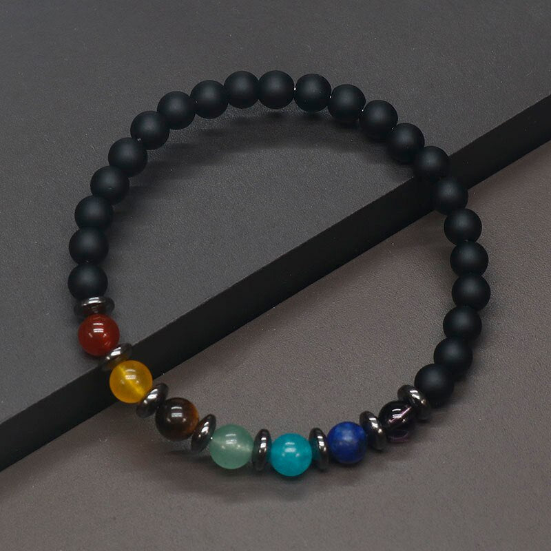 2022 6mm Yoga 7 Chakra Bracelet Men Women Lost Weight Magnetic Hematite Turkish Evil Eye Bracelet For Men Spiritual Jewelry - my-magic-mirror