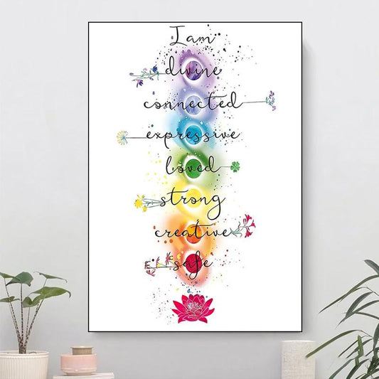 Chakra Poster Wall Art Home Decor Watercolor Wall Pictures for Living Room Canvas Painting Spiritual Art Print Bedroom Decor - my-magic-mirror