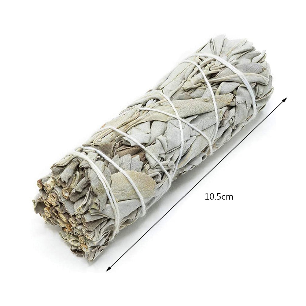 10cm White Sage Bundle California Smudge Stick Wand for Spiritual Incense Sticks Burning Aromatherapy Energy Cleansing Bundles - my-magic-mirror