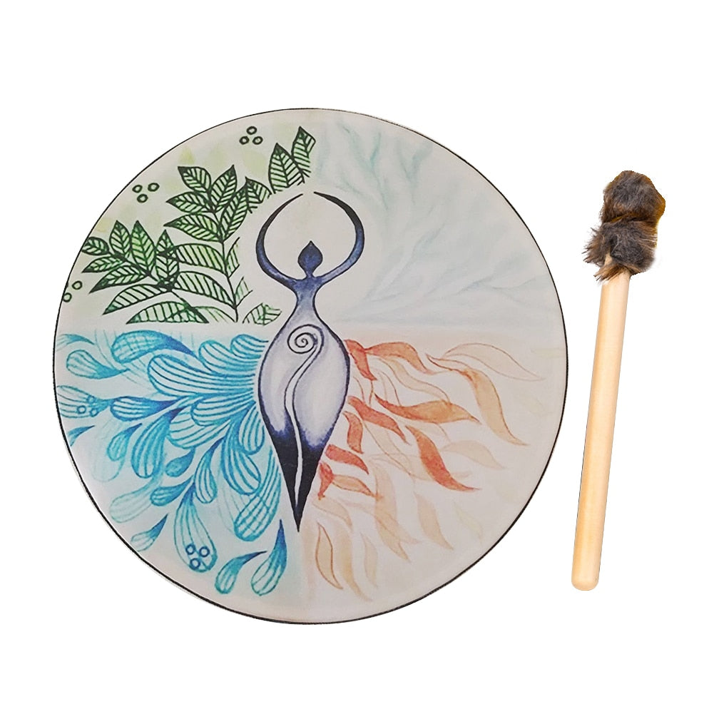 Vegan Shaman Drum Handmade Crafts Fashion Shaman Drum Desktop Ornament Sound Healing Tool for Spiritual Music Meditation - my-magic-mirror