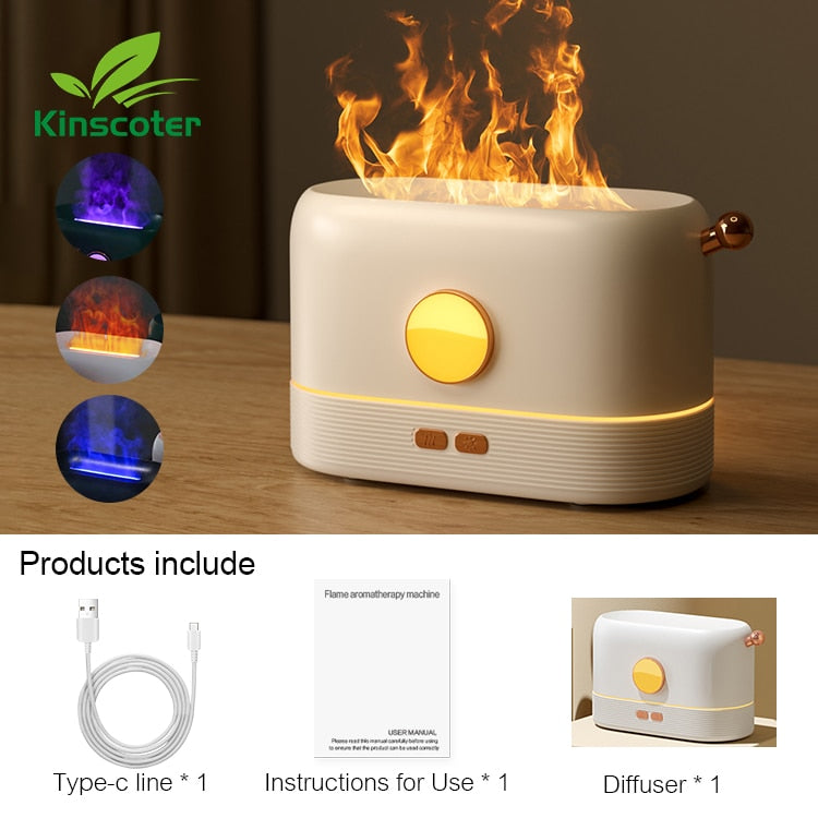 Kinscoter Aroma Diffuser Air Humidifier Ultrasonic Cool Mist Maker Fogger Led Essential Oil Flame Lamp Difusor - my-magic-mirror