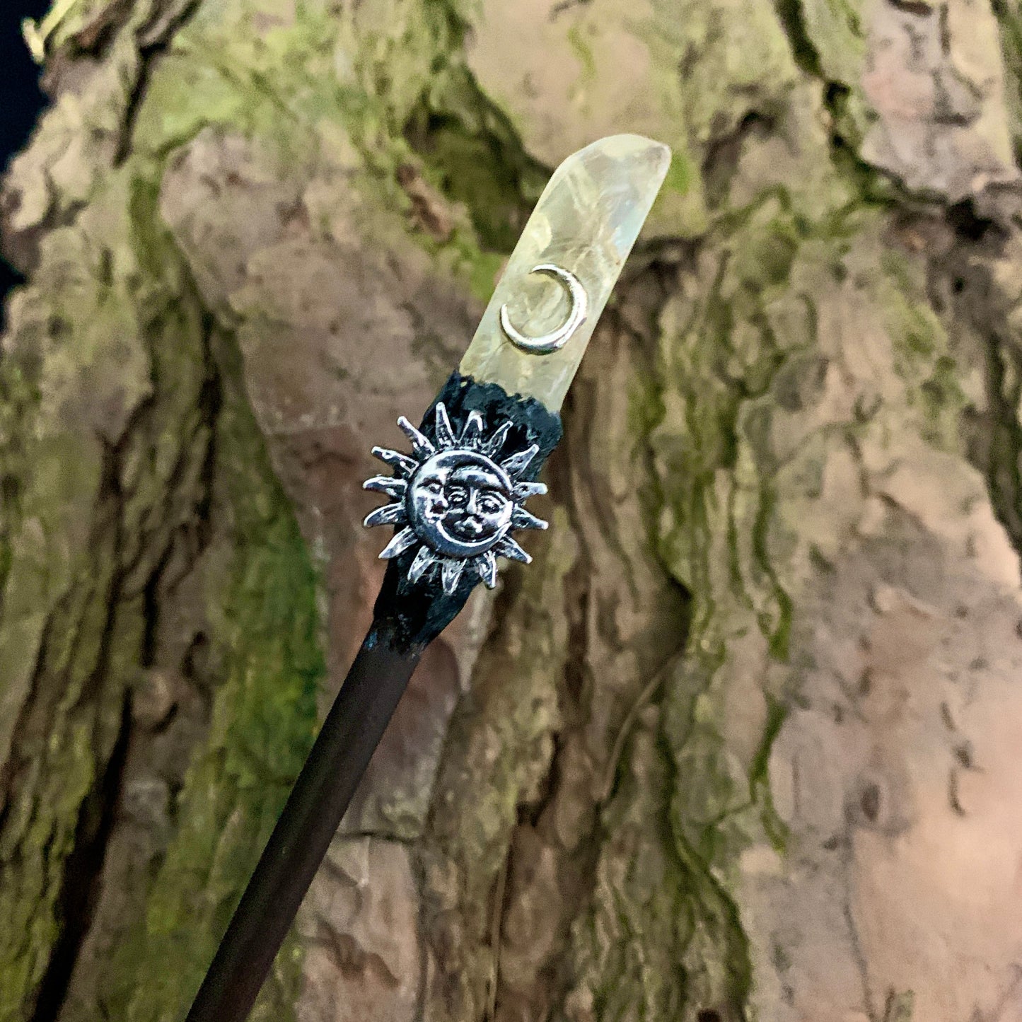 Handmade Crafts Vintage Witch wand magic wand Crystal Hairpin Witch Branch White Quartz Hair Stick wiccan Bridal Wedding Gift - my-magic-mirror