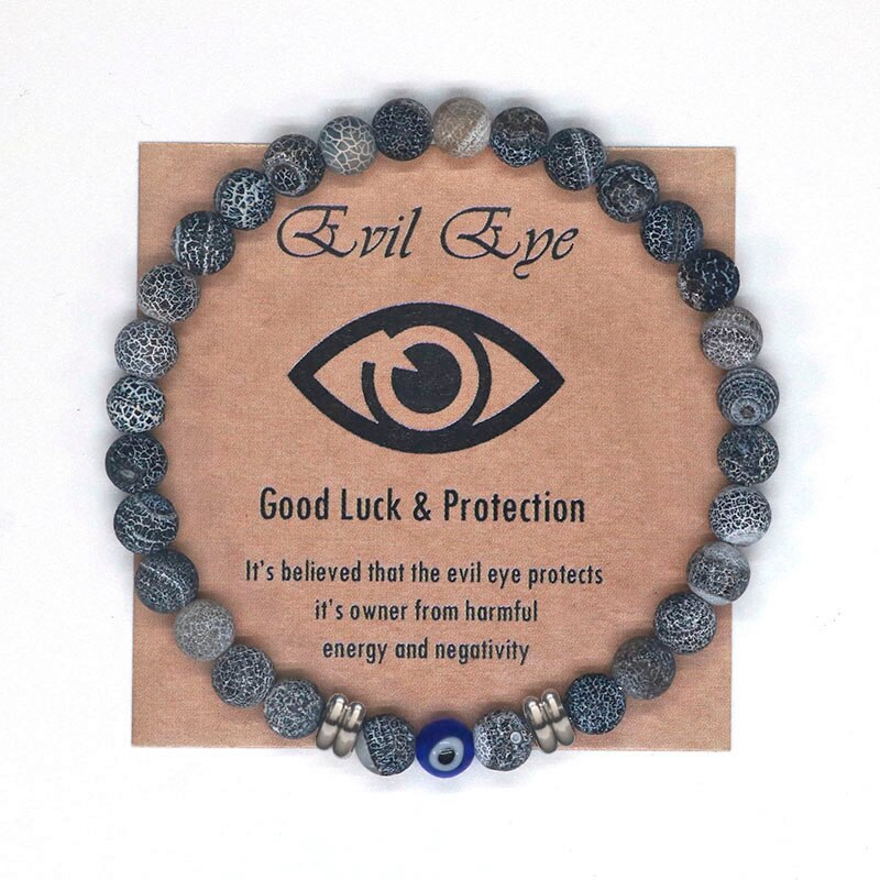 2022 Turkish Spiritual Jewelry Lucky Blue Evil Eye Bracelet Men Women Natural Tiger Eye Stone Protection Beads Bracelet For Men - my-magic-mirror