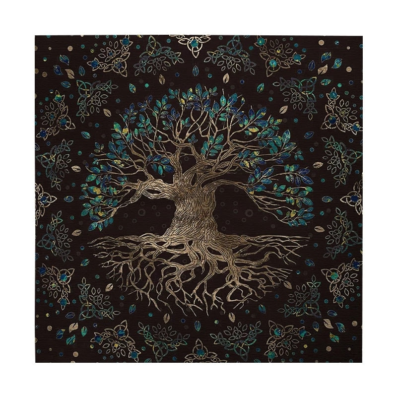 Tree of Life Tarot Tablecloth Altar Cloth Pagan Spiritual Pendulum Witchcraft Astrology Oracle Cards Pads for Room Home Decor - my-magic-mirror